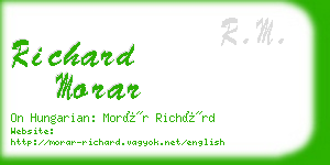 richard morar business card